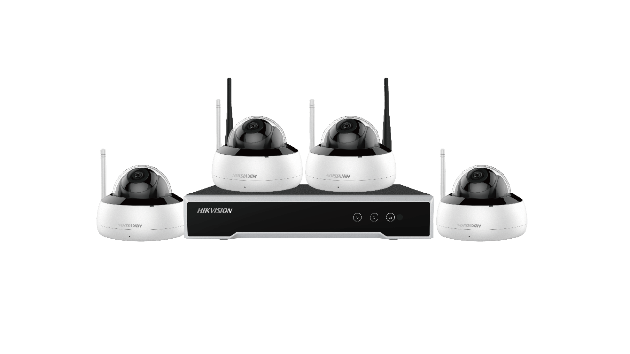 هيكفيجن واي فاي كاميرا كيت-4 دوم + 4 قناة نفر + 1 تيرا بايت HDD